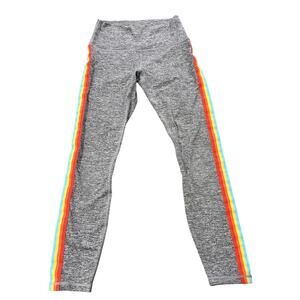 Spiritual Gangster Rainbow Stripe Leggings Gray High Rise Size M